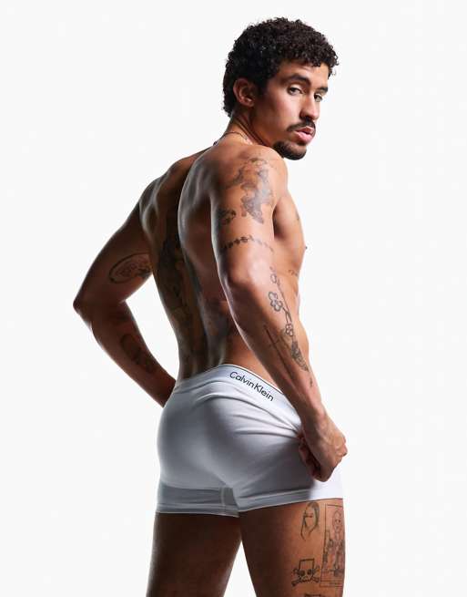 Calvin Klein Icon Cotton Stretch 3 Pack Darted Trunk In White