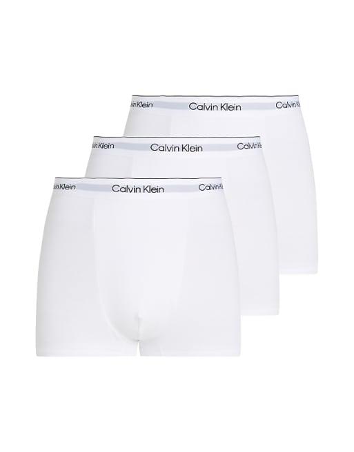 Calvin Klein Icon Cotton Stretch 3 pack darted trunk in white