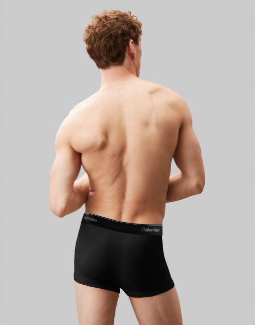 Calvin Klein Icon Cotton Stretch 3 Pack Trunk In Triple Black