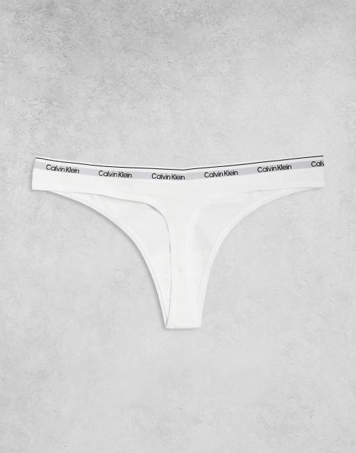 Calvin Klein Icon Logo 3 Pack Thongs In Black/white/blue