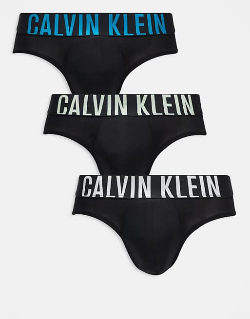 Calvin Klein Intense Power 3 pack microfibre hip briefs in black