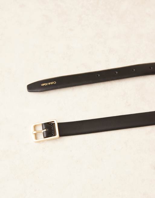 Calvin Klein Jeans Classic Square Buckle Belt In Black