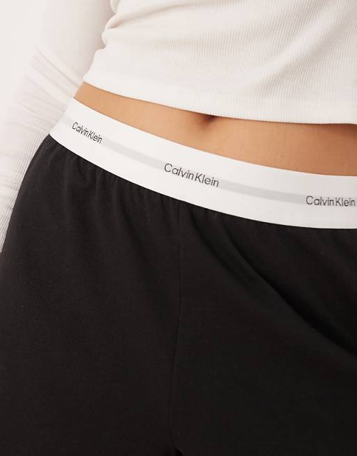 Calvin Klein Jersey Shorts With Waistband In Black