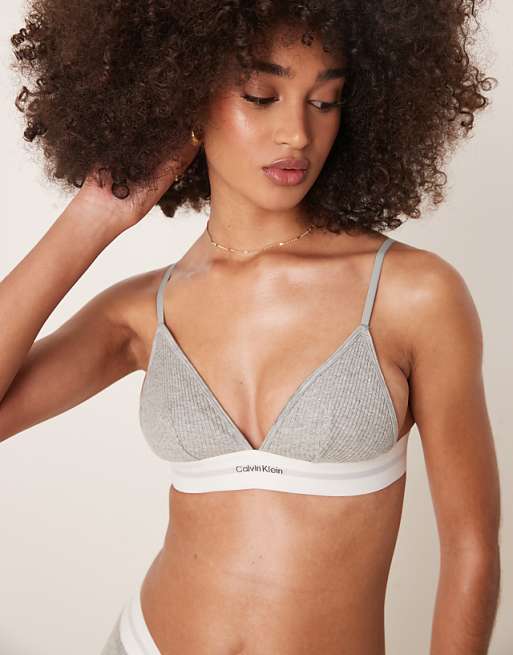 Calvin Klein Modal Rib Set In Grey