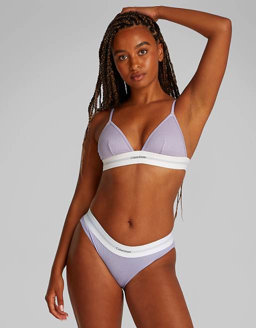 Calvin Klein Modal Rib Set In Lilac