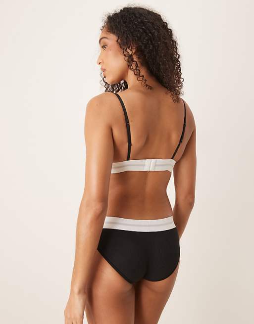 Calvin Klein Modal Rib Unlined Triangle Bra In Black