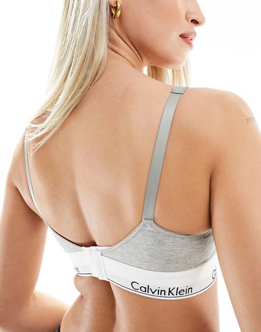 Calvin Klein Modern Cotton Nursing Bra In Grey