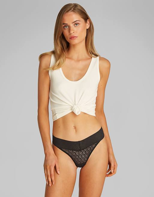 Calvin Klein Modern Lace 3 Pack Low Rise Thongs In Black/white/pink