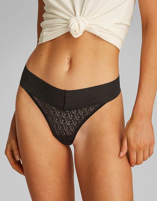 Calvin Klein Modern Lace 3 Pack Low Rise Thongs In Black/white/pink