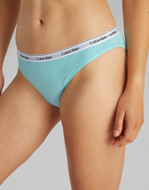 Calvin Klein Modern Logo 3 Pack Bikini Briefs In Black/white/blue