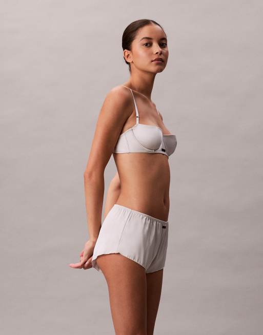 Calvin Klein Sexy Satin Balconette Bra In White