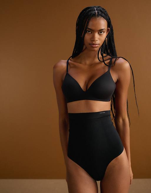 Calvin Klein Shapewear extra firm secure sculpt thong in black