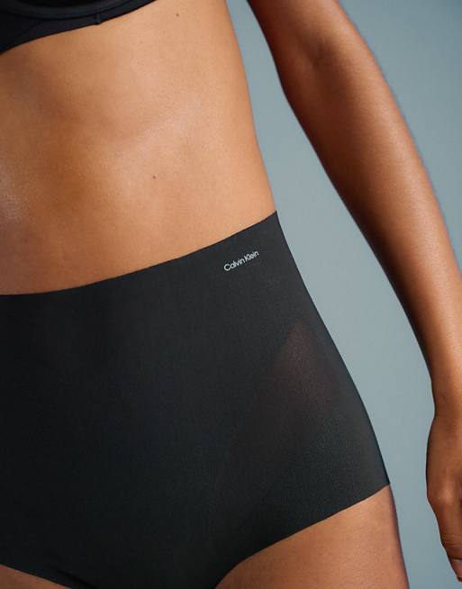 Calvin Klein Shapewear Sculpted Stay Put Mesh Brief In Black
