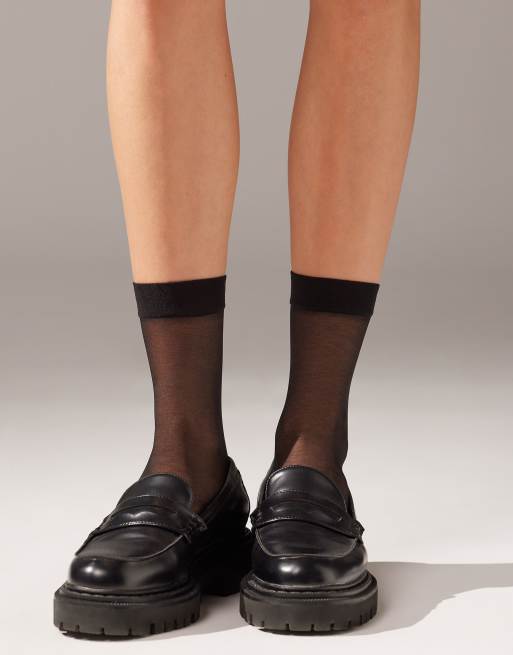 Calzedonia 20 Denier Sheer Socks In Black