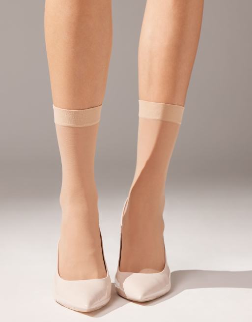 Calzedonia 20 Denier Sheer Socks In Light Beige