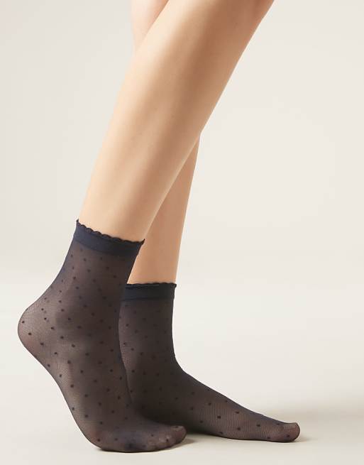 Calzedonia Classic patterned socks in blue polka dots