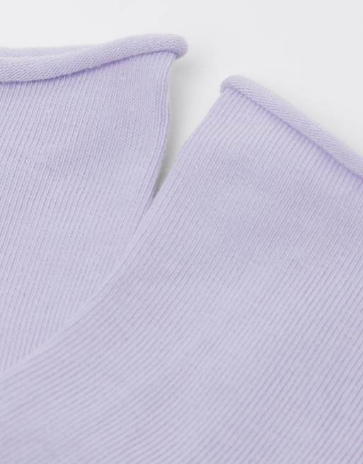 Calzedonia Cotton Bandless Short Socks In Dusty Purple