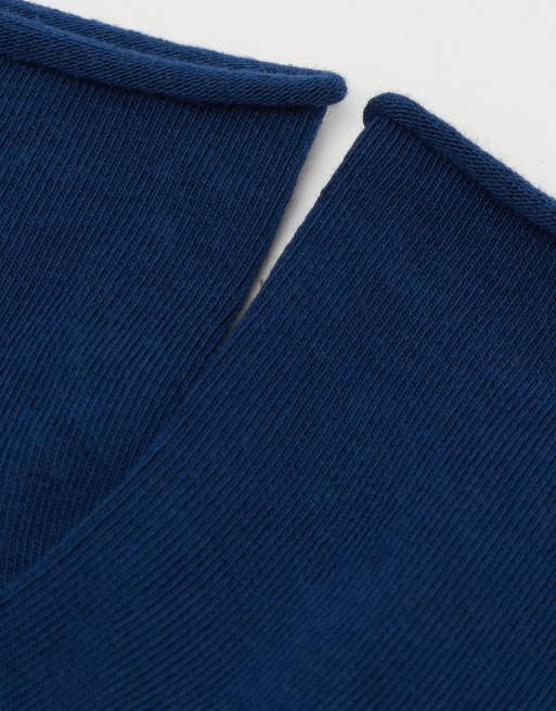 Calzedonia Cotton Bandless Short Socks In Light Blue