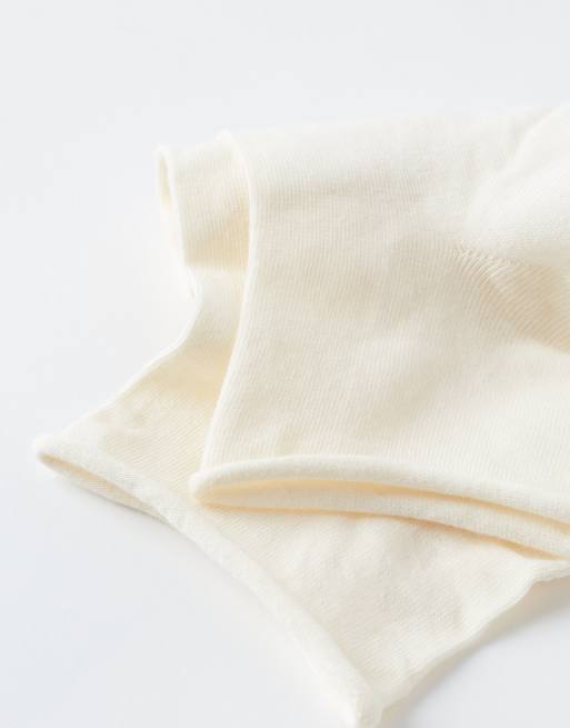 Calzedonia Cotton Bandless Short Socks In Milk