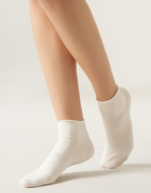 Calzedonia Cotton bandless short socks in milk