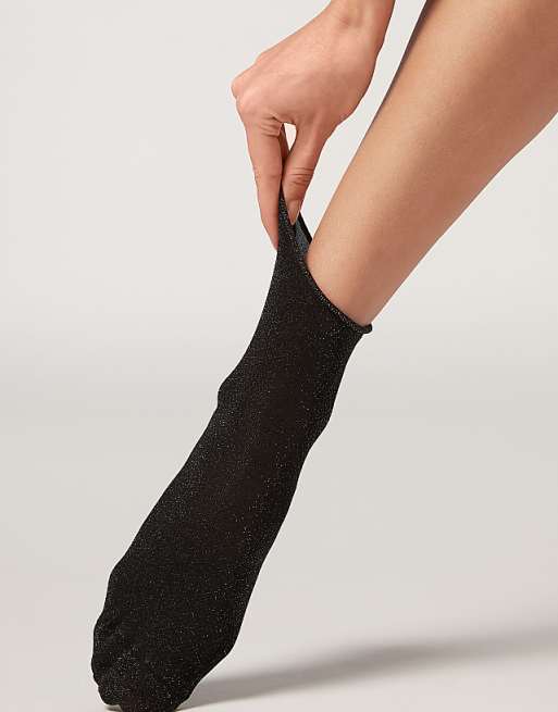 Calzedonia Glitter socks in anthracite black