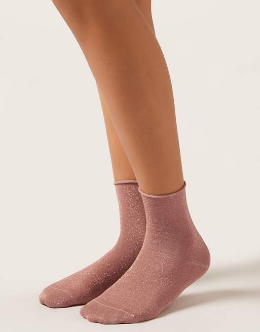 Calzedonia Glitter socks in cameo pink