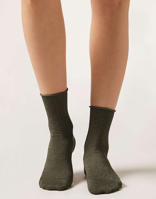 Calzedonia Glitter socks in military green