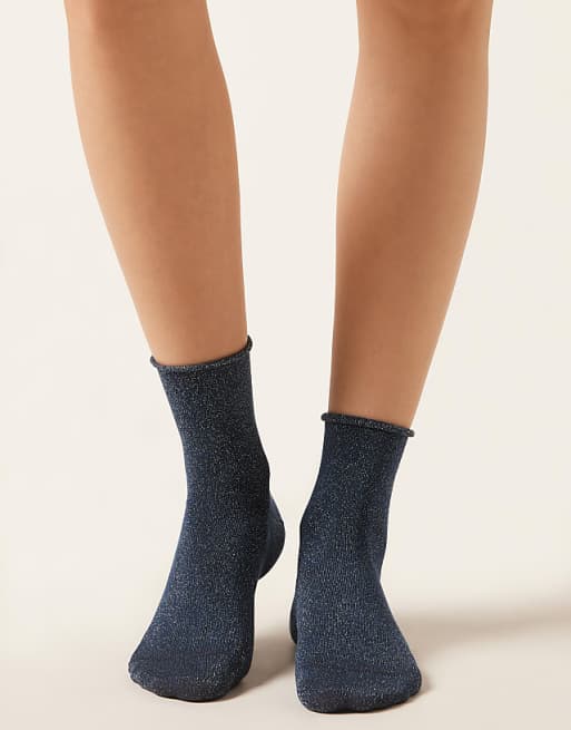 Calzedonia Glitter socks in sapphire blue
