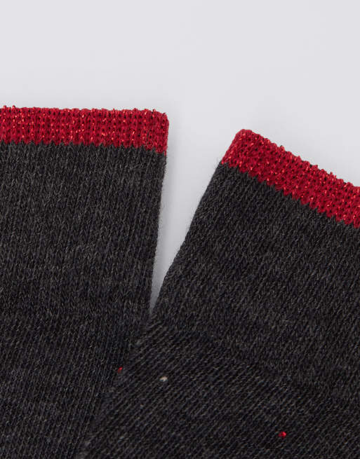 Calzedonia Long Patterned Socks In Anthracite Grey Micro Polka
