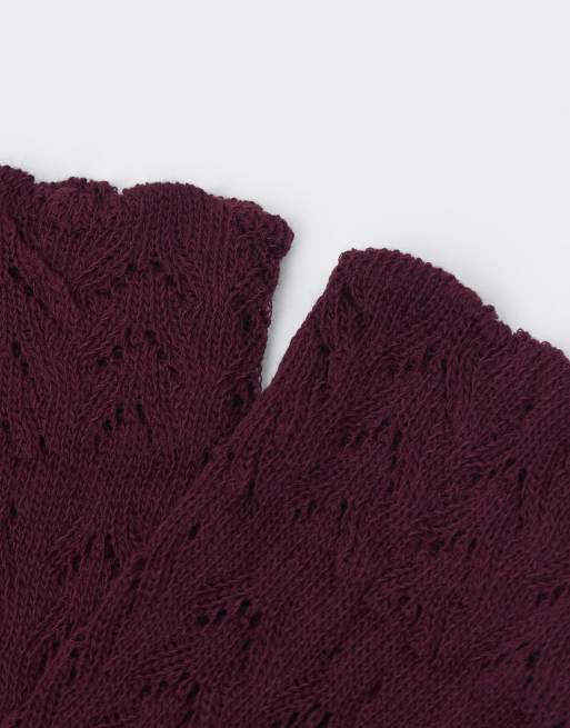Calzedonia Openwork Socks In Bordeaux