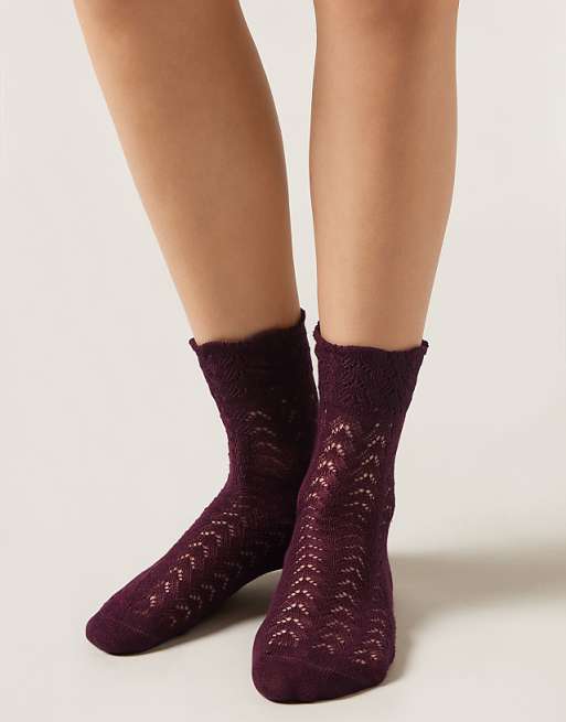 Calzedonia Openwork socks in bordeaux