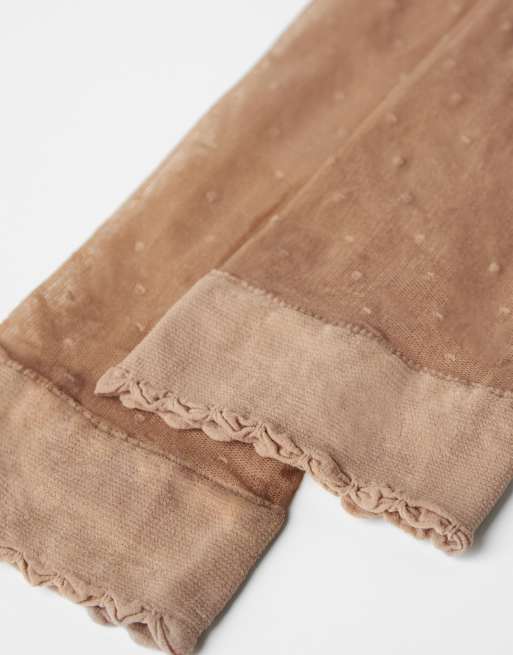 Calzedonia Patterned Knee-high Socks In Beige 6 Polka Dots