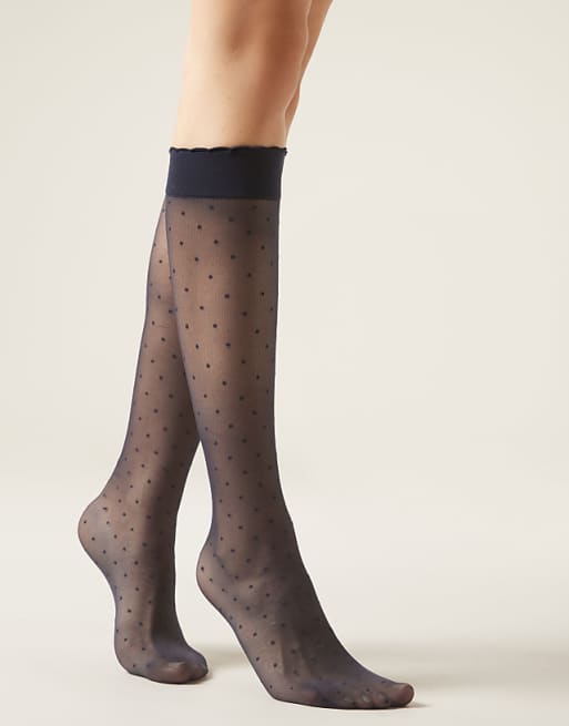 Calzedonia Patterned knee-high socks in blue polka dots
