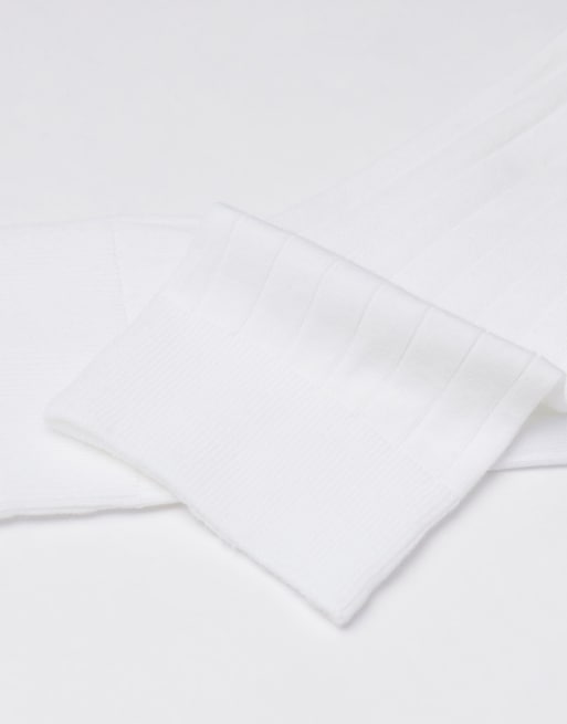Calzedonia Ribbed Mid-calf Socks In White