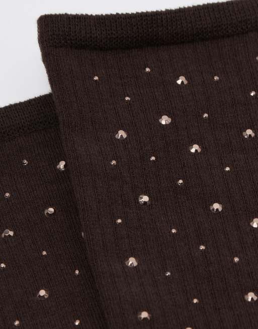 Calzedonia Stud Detail Socks In Brown