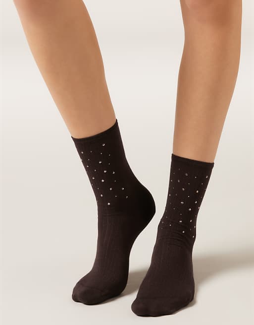 Calzedonia Stud detail socks in brown