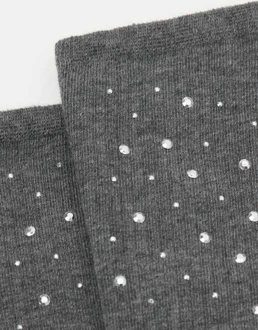 Calzedonia Stud Detail Socks In Gery Melange