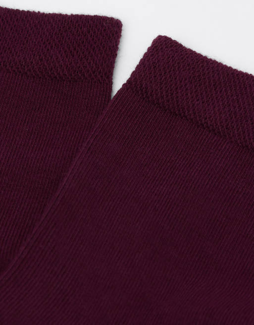 Calzedonia Trim Detail Short Socks In Bordeaux