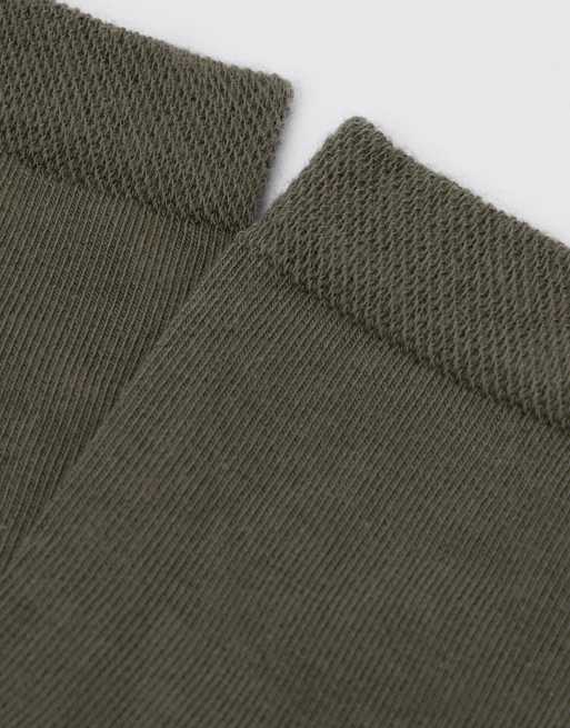 Calzedonia Trim Detail Short Socks In Military Green