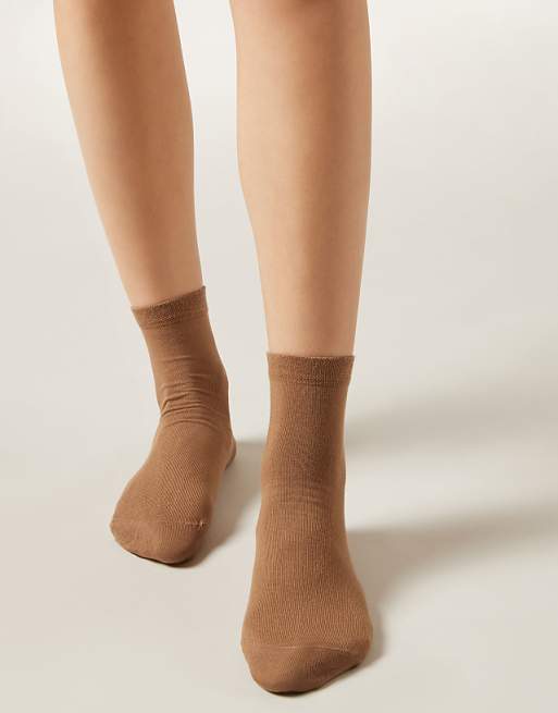 Calzedonia Trim detail short socks in natural