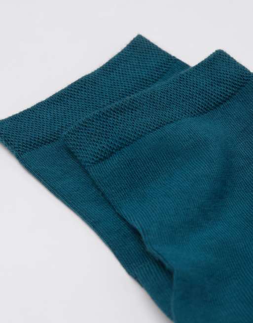 Calzedonia Trim Detail Short Socks In Topaz Blue