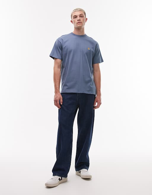 Carhartt WIP Chase T-shirt In Light Blue
