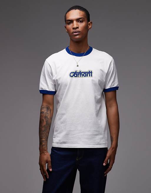 Carhartt WIP connection script ringer t-shirt in white