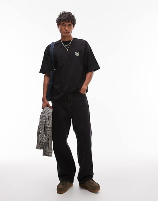 Carhartt WIP Helix Loose Fit Motif T-shirt In Black