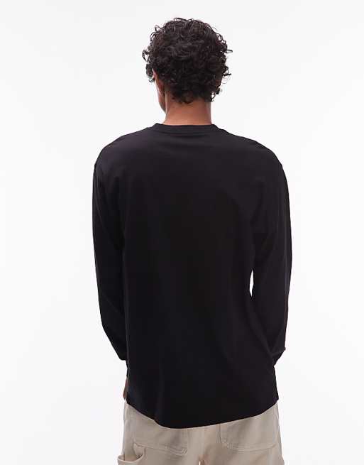 Carhartt WIP Pocket Heart Long Sleeve Loose Fit T-shirt In Black