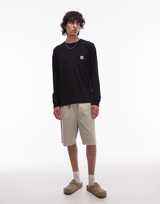 Carhartt WIP Pocket Long Sleeve T-shirt In Black