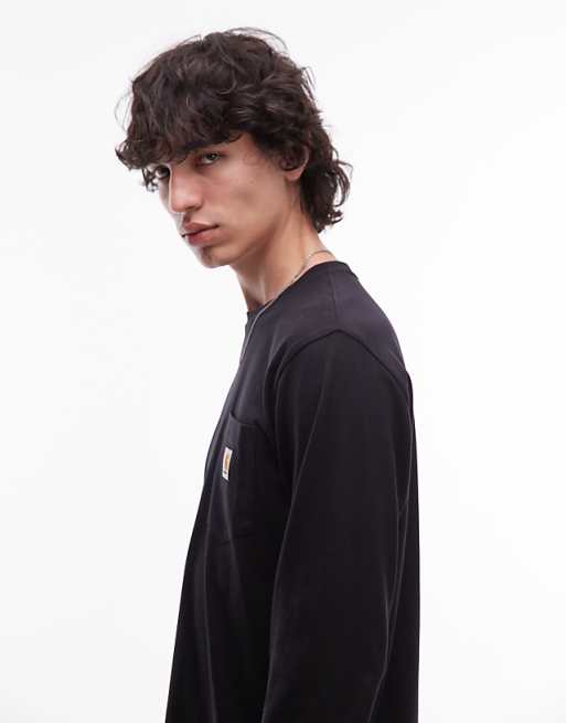 Carhartt WIP Pocket Long Sleeve T-shirt In Black