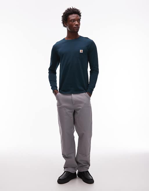 Carhartt WIP Pocket Long Sleeve T-shirt In Dark Green