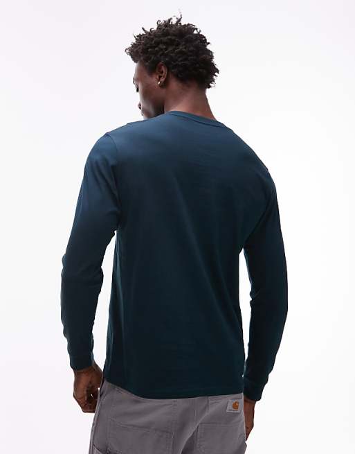 Carhartt WIP Pocket Long Sleeve T-shirt In Dark Green