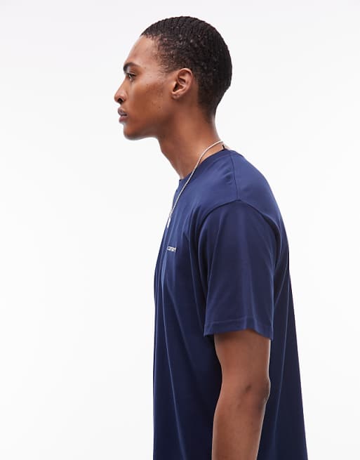 Carhartt WIP Script Embroidery T-shirt In Navy
